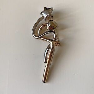 Vintage Star/Heart Brooch/Pin. Gold Tone.